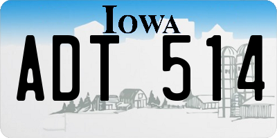 IA license plate ADT514