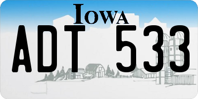 IA license plate ADT533