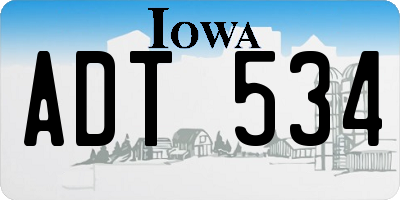 IA license plate ADT534