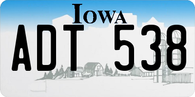IA license plate ADT538