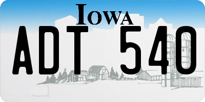 IA license plate ADT540