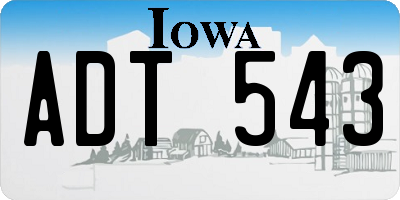 IA license plate ADT543