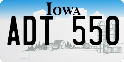 IA license plate ADT550