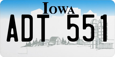 IA license plate ADT551