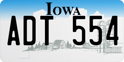 IA license plate ADT554