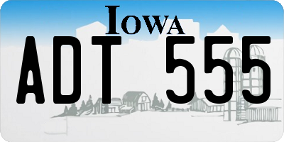 IA license plate ADT555