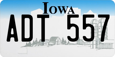 IA license plate ADT557
