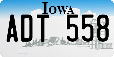 IA license plate ADT558