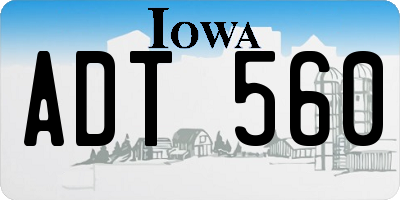 IA license plate ADT560