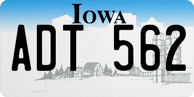 IA license plate ADT562