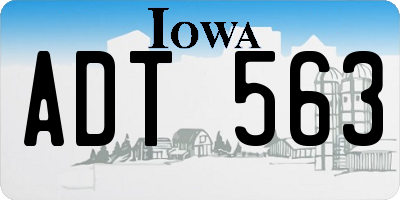 IA license plate ADT563