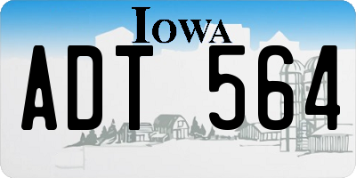 IA license plate ADT564