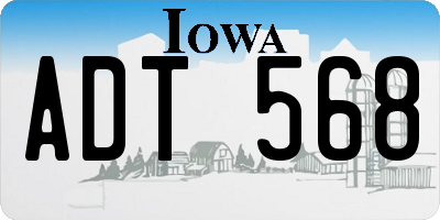 IA license plate ADT568