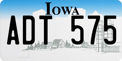 IA license plate ADT575