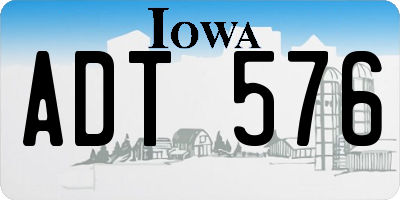 IA license plate ADT576