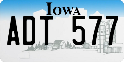 IA license plate ADT577