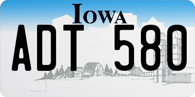 IA license plate ADT580