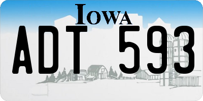 IA license plate ADT593