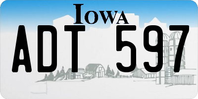 IA license plate ADT597