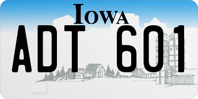 IA license plate ADT601