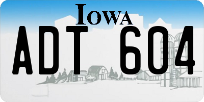 IA license plate ADT604
