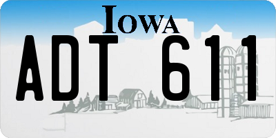IA license plate ADT611