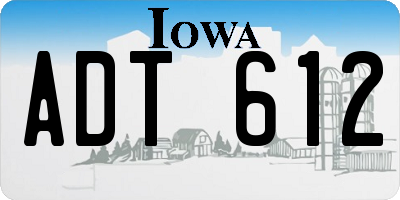 IA license plate ADT612