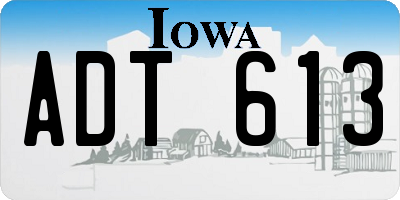 IA license plate ADT613