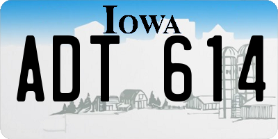 IA license plate ADT614