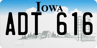 IA license plate ADT616