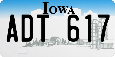 IA license plate ADT617