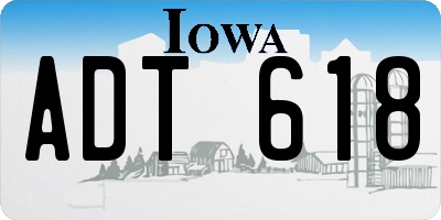 IA license plate ADT618