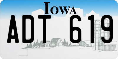 IA license plate ADT619