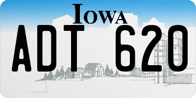 IA license plate ADT620