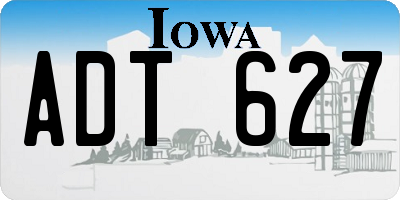 IA license plate ADT627