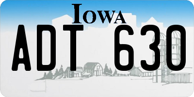 IA license plate ADT630