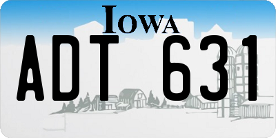 IA license plate ADT631