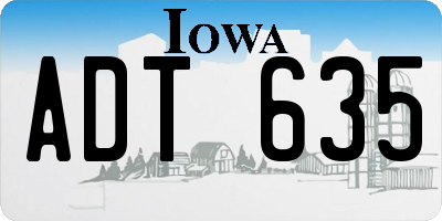 IA license plate ADT635
