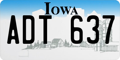 IA license plate ADT637