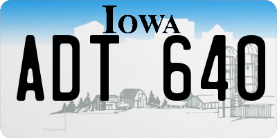 IA license plate ADT640
