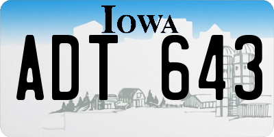 IA license plate ADT643