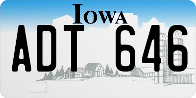 IA license plate ADT646