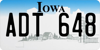 IA license plate ADT648