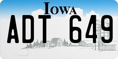 IA license plate ADT649