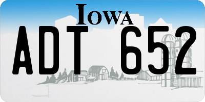IA license plate ADT652