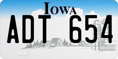IA license plate ADT654