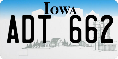 IA license plate ADT662