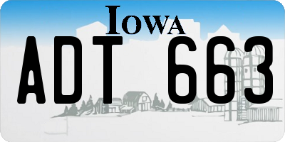 IA license plate ADT663