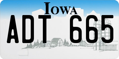 IA license plate ADT665