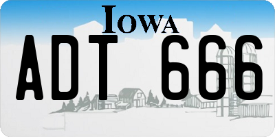 IA license plate ADT666